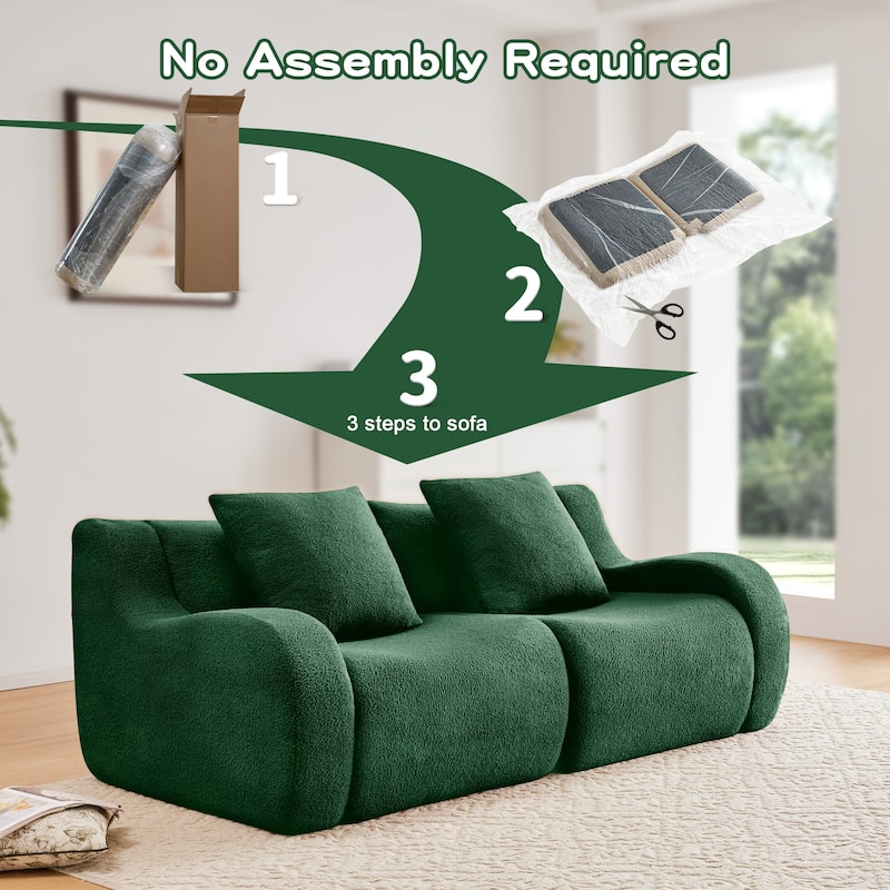GDF Studio - Fairford 2-Seat Modular Sofa With Curved Armrests & Non-Slip Base