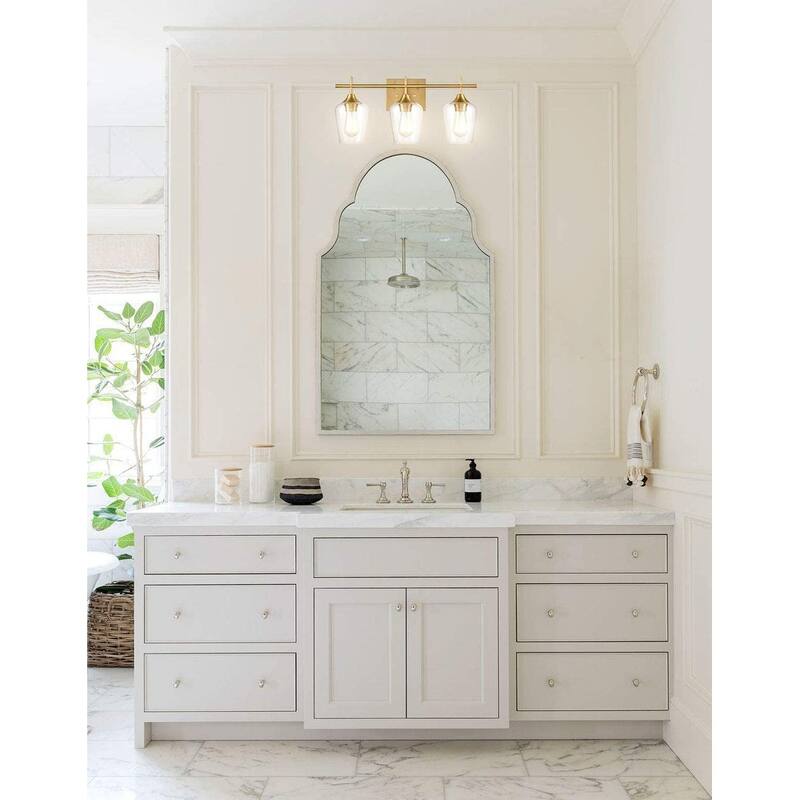 Monaco Farmhouse Bathroom Vanity Lights 3-Light Clear Glass Wall Sconces