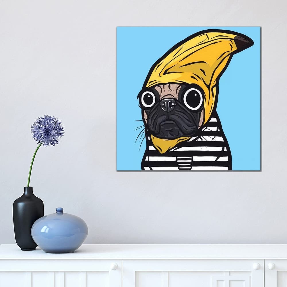 iCanvas "Banana Pug" by Allyson Gutchell Canvas Print