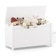 preview thumbnail 9 of 8, Kids Wooden Toy Box Storage with Safety Hinged Lid for Ages 3+ (White)