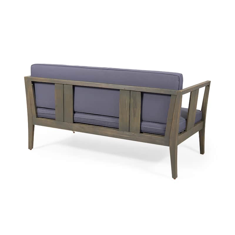 Nicholson Outdoor 4-seat Acacia Chat Set by Christopher Knight Home