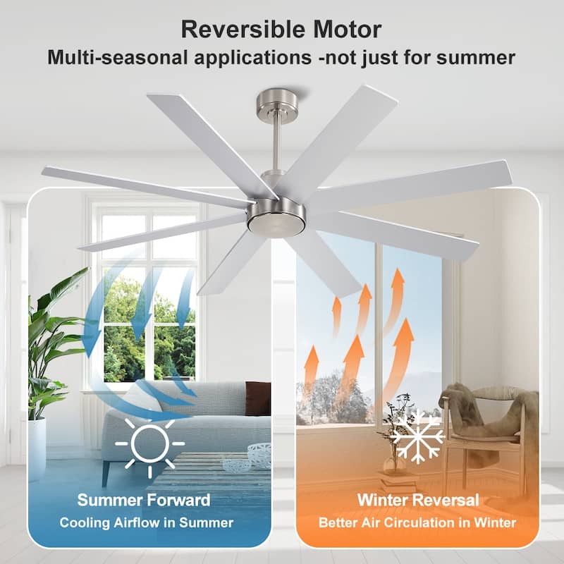 MLiAN 60 in. 8-Plywood Blades Indoor Ceiling Fan With Remote...
