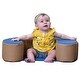preview thumbnail 4 of 6, Children's Factory Woodland Sit Me Up Foam Seat Lounger for Newborns, Blue/Tan - 1.60