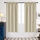 preview thumbnail 60 of 85, Deconovo Solid Rod Pocket Curtain Panel Pair, Set of 4 Panels 42x72 Inch - Beige