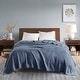 preview thumbnail 17 of 32, Madison Park Egyptian Cotton Solid Blanket Full/Queen - Blue