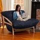 preview thumbnail 41 of 58, Pillow Saxx Dream Lounger with Wood Frame - 3-in-1 Bean Bag Mondo Fur Midnight Blue