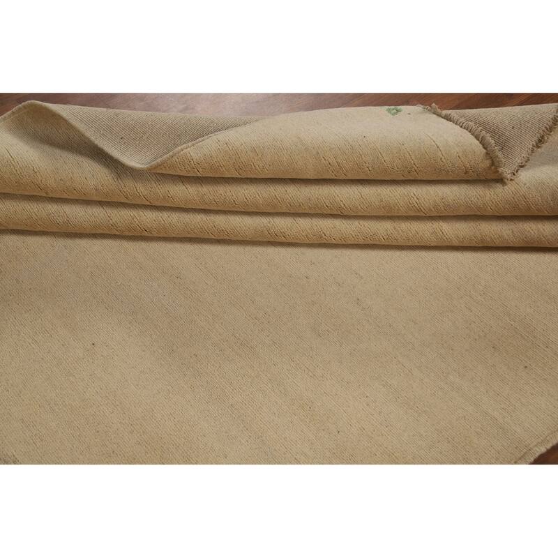 Modern Gabbeh Oriental Area Rug Hand-Knotted Solid Wool Carpet - 6'2"x 8'9"