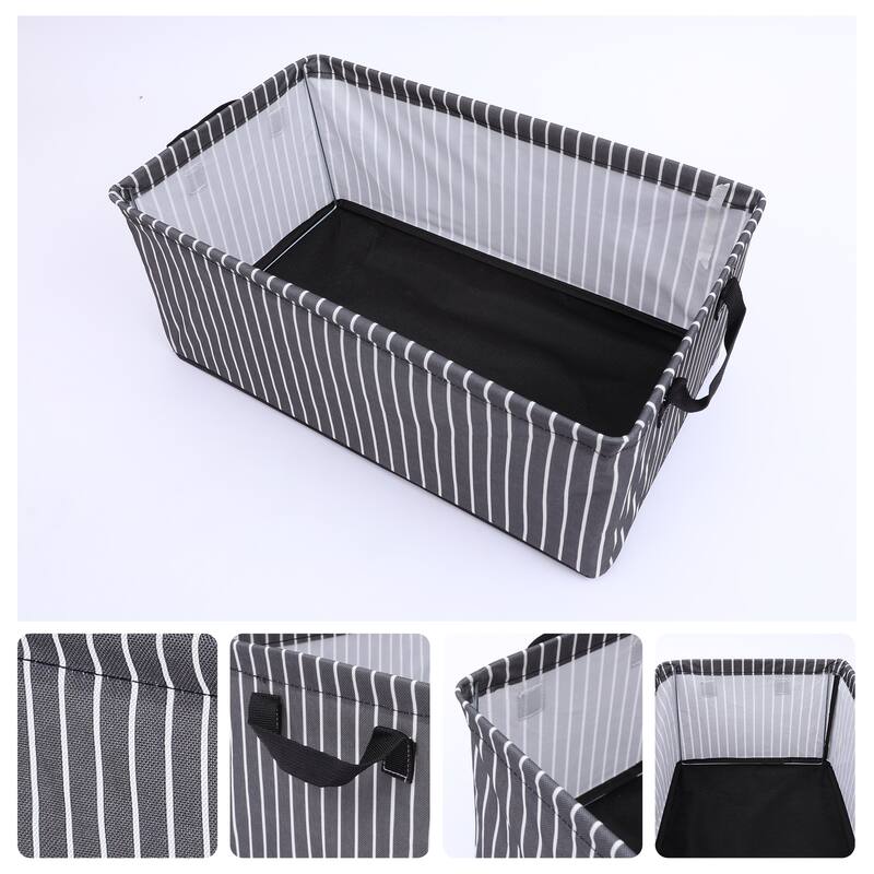 Storage Cube, Storage Bin with Handles for Shelves Closet, 1 Pack Sturdy Foldable Storage Basket for Organizing Clothes Blanket - Black