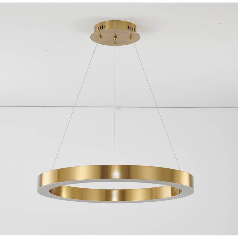 1-Light Gold LED Chandelier With An Acrylic Bottom Len