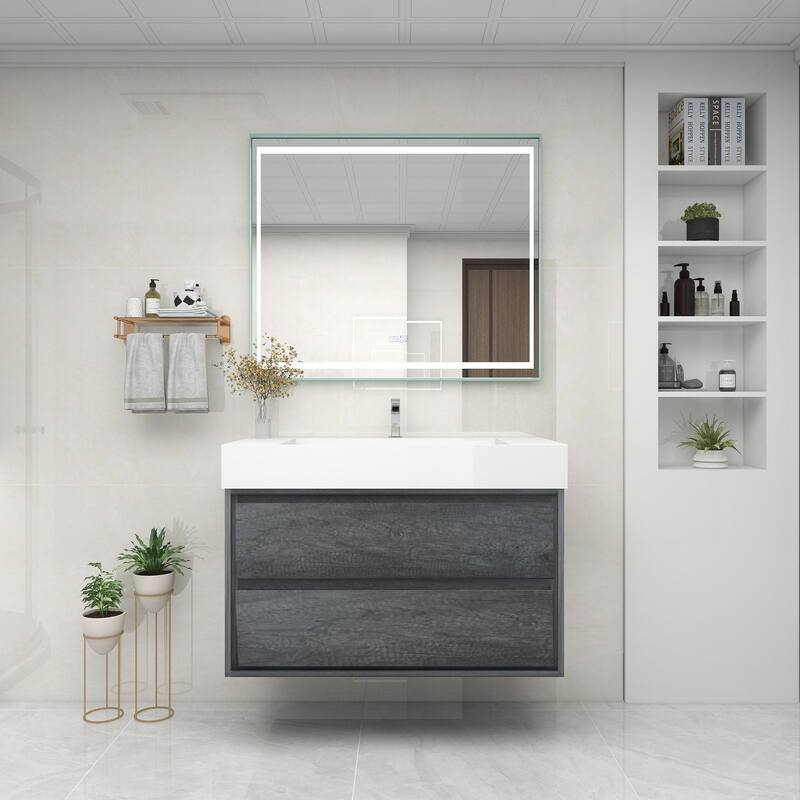 Victoria 42" Wall Mounted Modern Vanity with Acrylic Sink