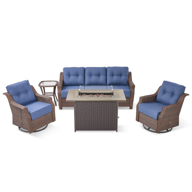 Outdoor Furniture Set with Propane Gas Fire Pit Table