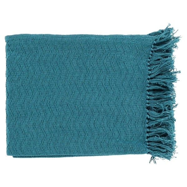 slide 2 of 2, Livabliss Intect Woven Cotton Throw (50 x 60) Teal
