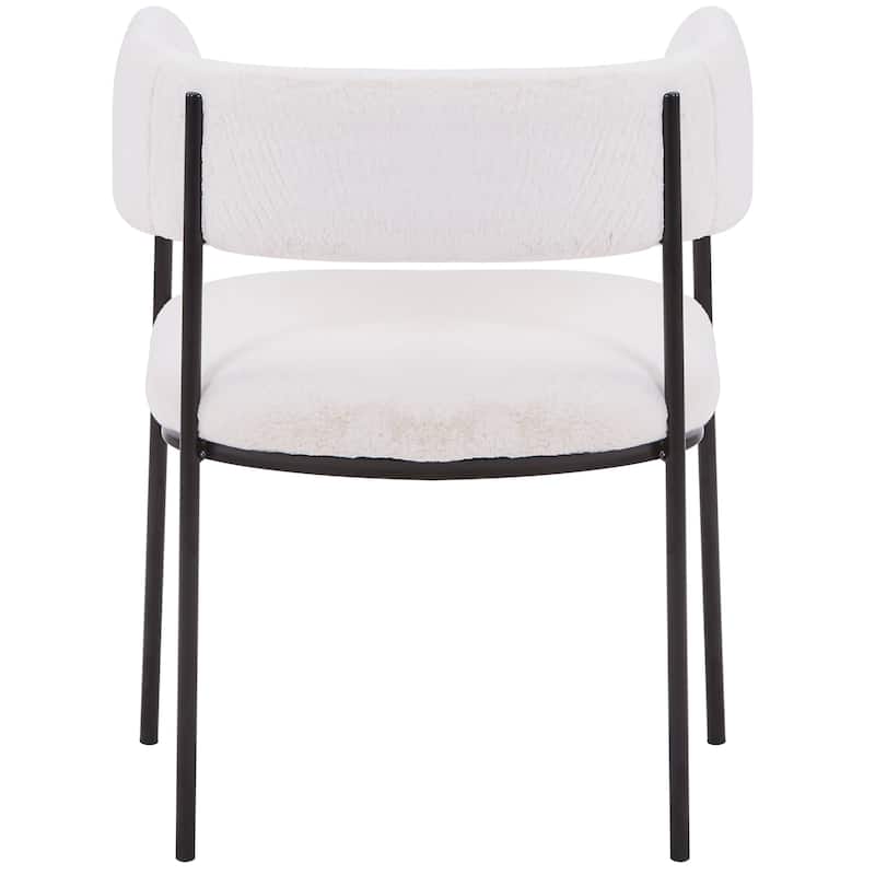 Leather Dining Chair with Open-Back Design and Powder Coated Iron Legs