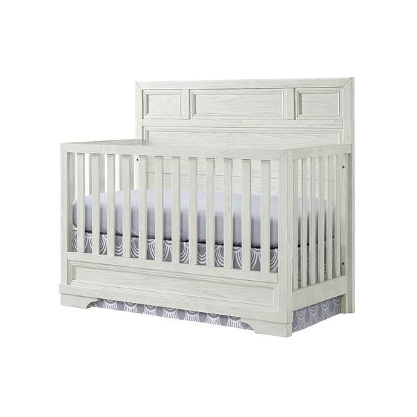 slide 2 of 8, Foundry 56" Wide Traditional Wood Convertible Crib, White Dove