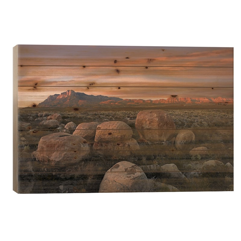 Boulders At Guadalupe Mountains National Park, Texas Print On Wood by Tim Fitzharris - Multi-Color - 26x40x1.5