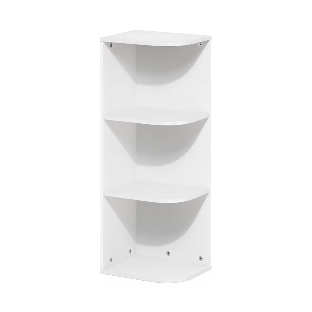 31.5 in. Tall White Wood 3-Shelf Bookcase