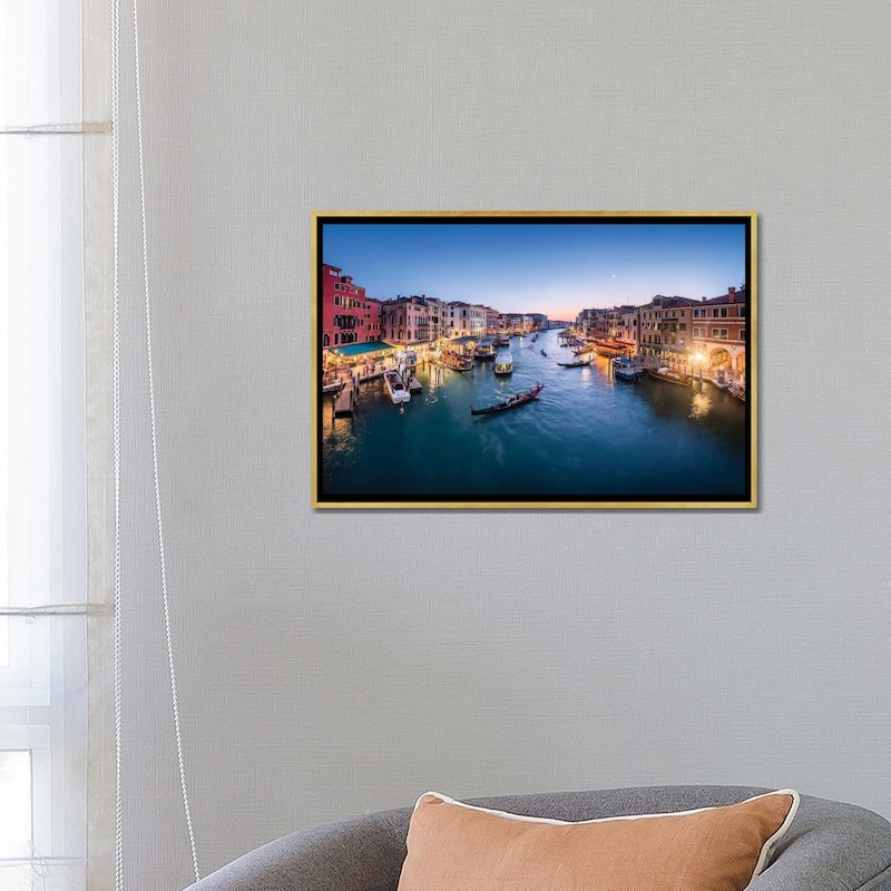 iCanvas "Grand Canal At Night, Venice, Italy" by Jan Becke Framed Canvas Print