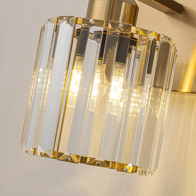 Mid-Century Modern Dimmable Bathroom Vanity Light Crystal Glass Wall Sconce