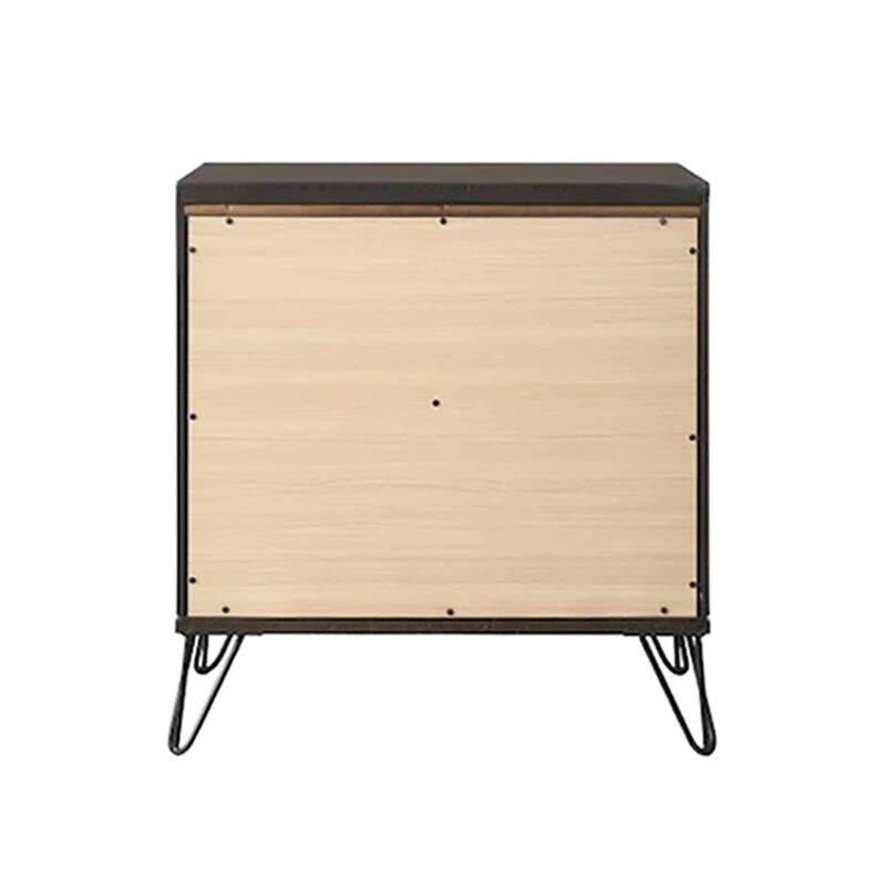 2 Drawers Nightstand with Ring Pulls