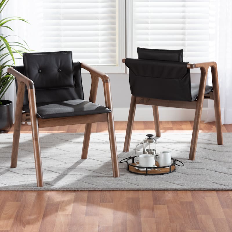 Marcena Mid-Century Modern 2-Piece Dining Chair Set