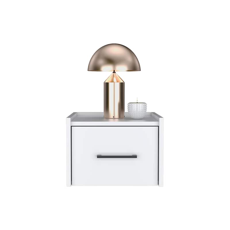 Modern Floating Nightstand,Space-Saving Design with Convenient Drawer and pull Handle for Bedroom,Closet,Entryway,College Dorm