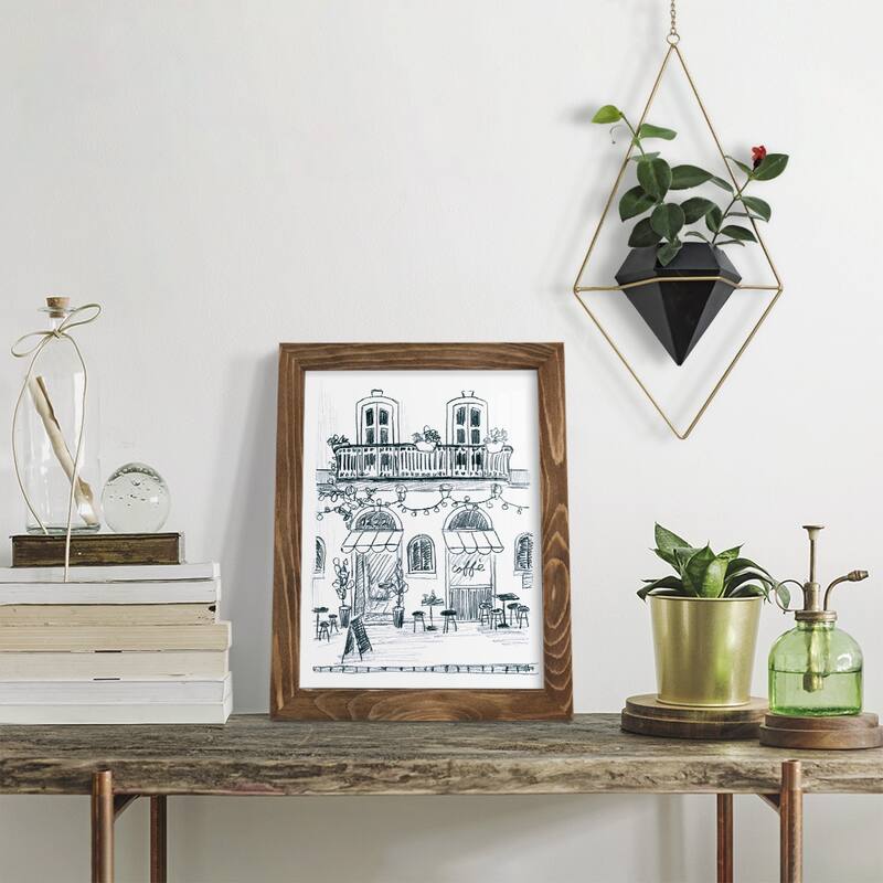 Italian Street Sketch II -Framed Print w/glass-Cherry Red