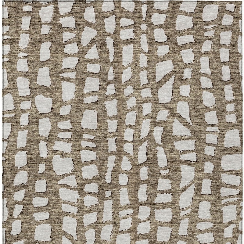 HomeRoots Abstract Transitional Rectangle Outdoor Rug
