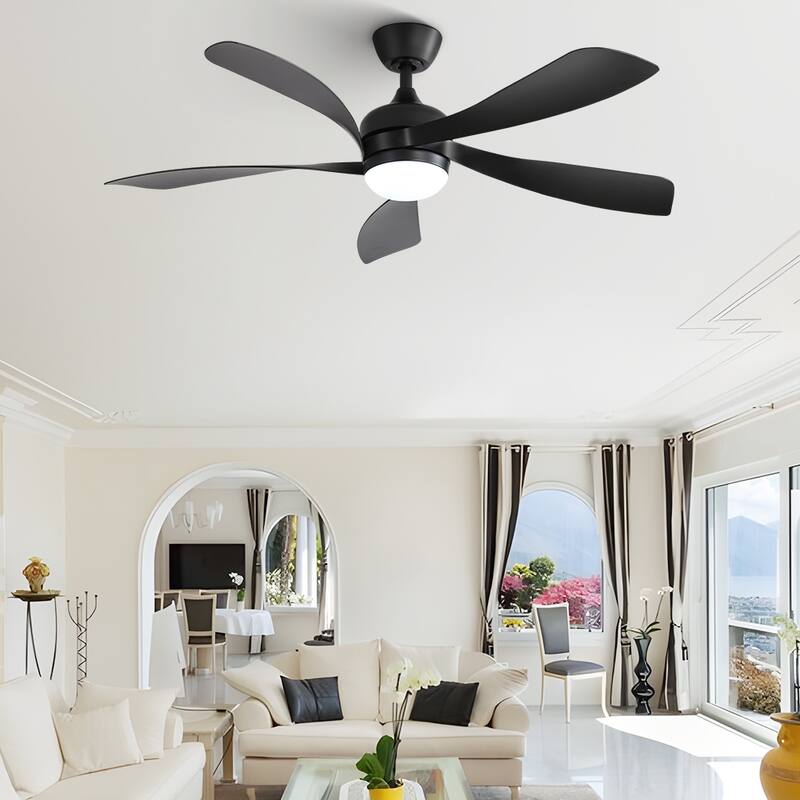 52" Smart Ceiling Fan with Light and Remote Control, 5 ABS Blades, LED Dimmable Optional - Normal version With 5 Blades