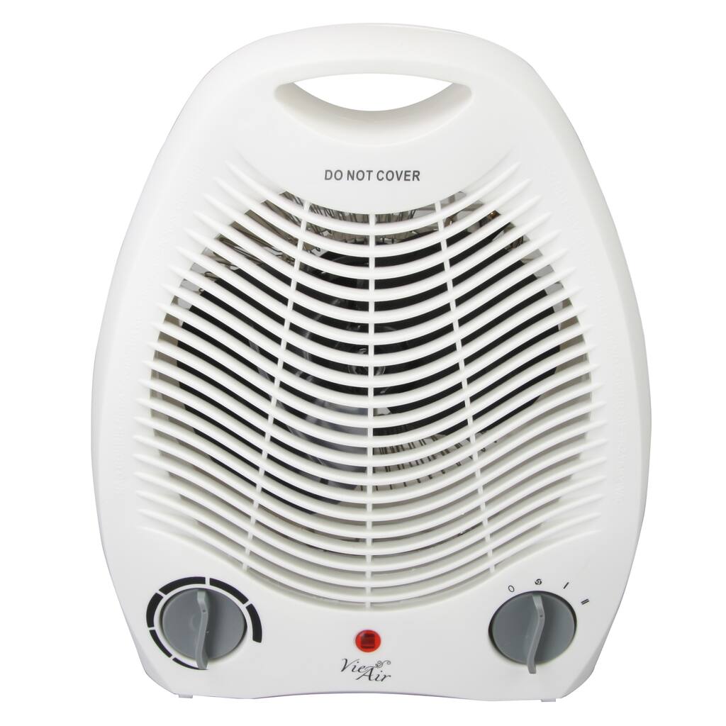1500W Compact 2 Speed Indoor Use Fan Heater with Adjustable Temperature in White