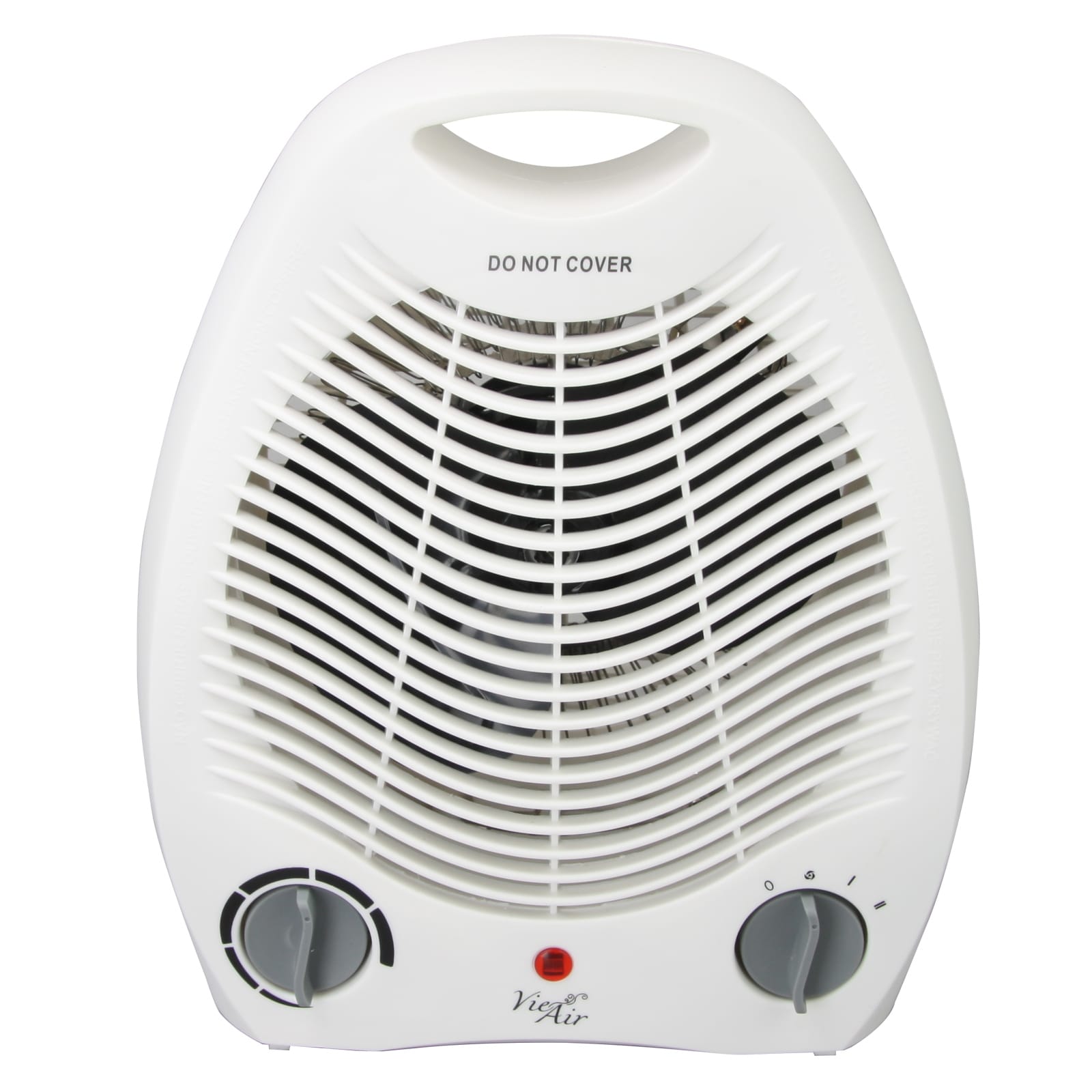 Vie Air 1500W Portable 2 Settings White Office Fan Heater w Thermostat