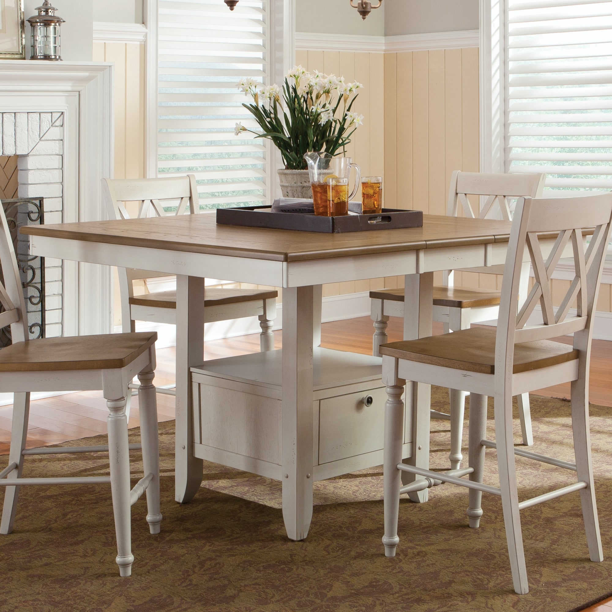 White driftwood dining clearance table
