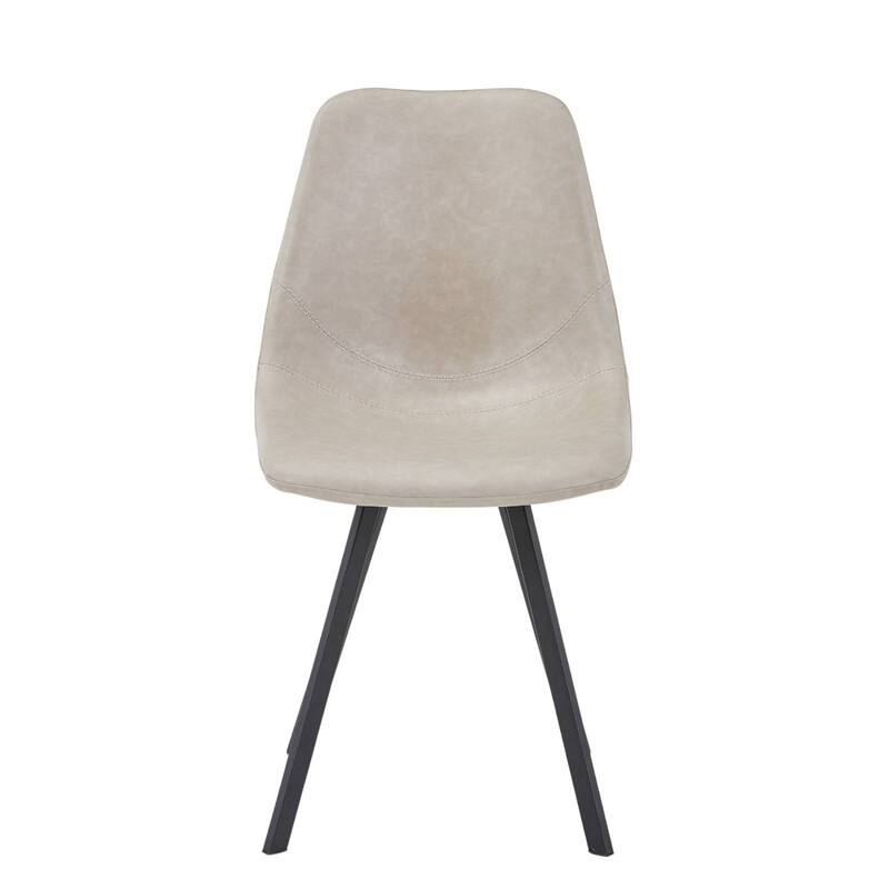 Markley Modern Ergonomic Leather Dining Chair with Black Steel Legs, Scratch-Resistant & Comfortable Kitchen Chair