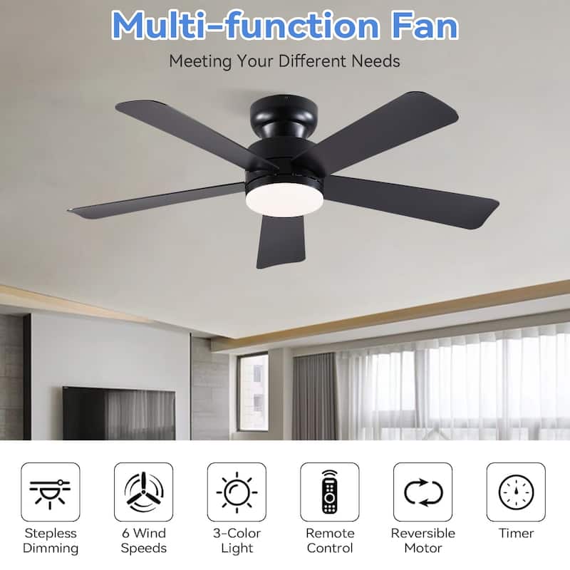 41 and 46 Inches Ceiling Fan with Light RGB Light OPtional for Living Room Bedroom Bathroom