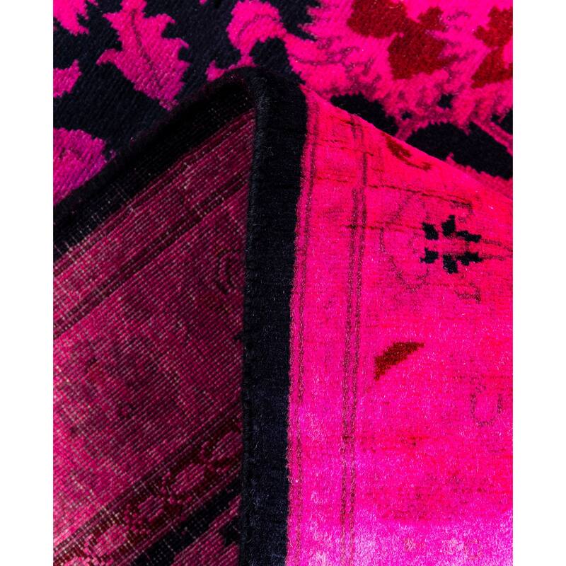 Overdyed One-of-a-Kind Hand-Knotted Area Rug - Pink - 2' 6" x 12' 8"
