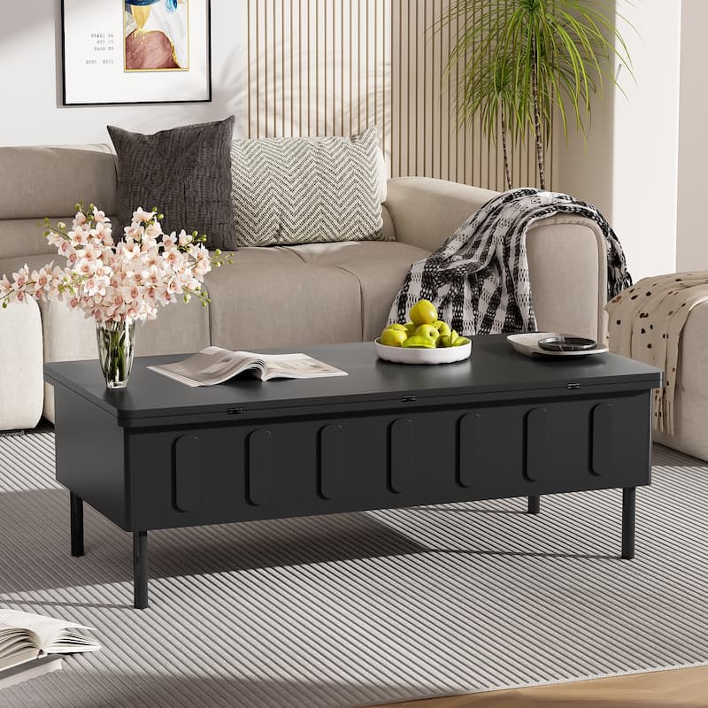 Modern Lift-Top Coffee Table with 2 Drawers