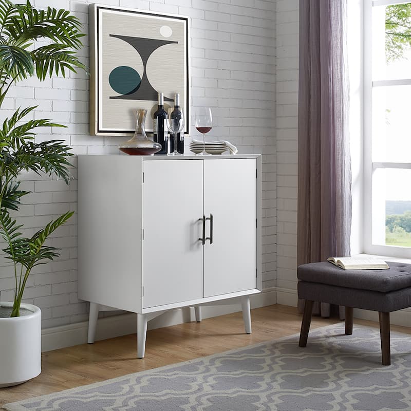 Landon Bar Cabinet In White - 31.75"W x 19"D x 36"H