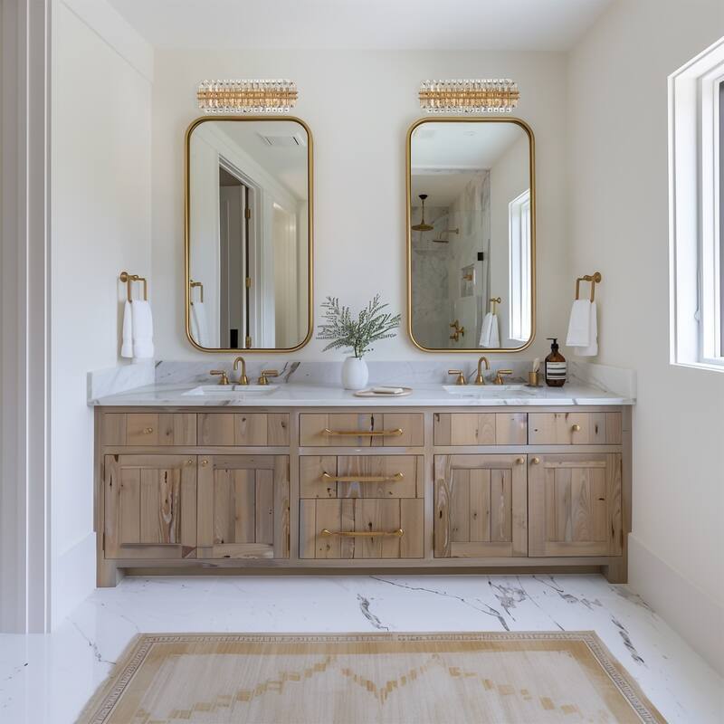 Hayes 4 Light Aged Brass Bathroom Vanity