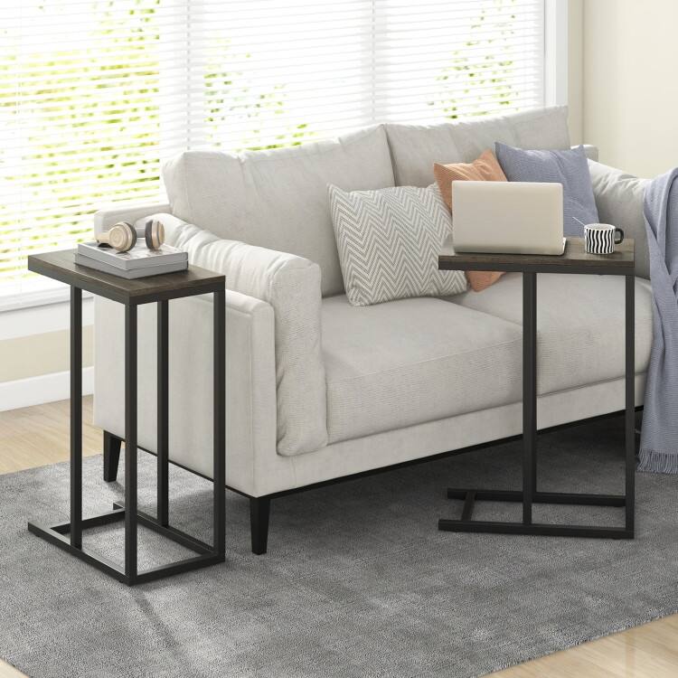 Metal Frame C End Table for Living Room Bedroom or Small Space