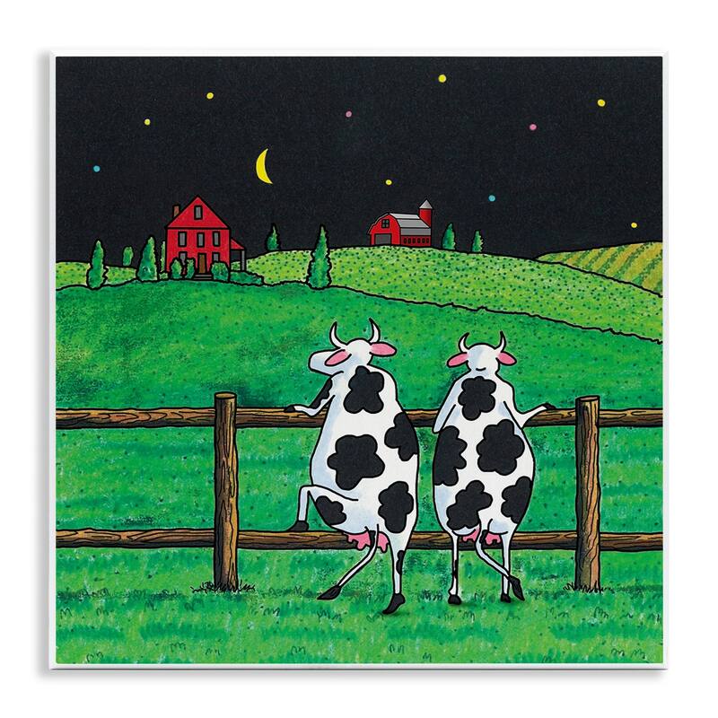 Stupell Girls Night Out Cows Wall Plaque Art Design By Roger Straub - 12 x 12