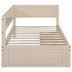 preview thumbnail 10 of 28, Beige Twin Wood Daybed with 2 Drawers, Guardrail, Vintage Style, No Box Spring