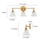 preview thumbnail 13 of 14, Coney Modern Glam 3-Light Gold Linear Bathroom Vanity Lights Frosted-glass Wall Sconces