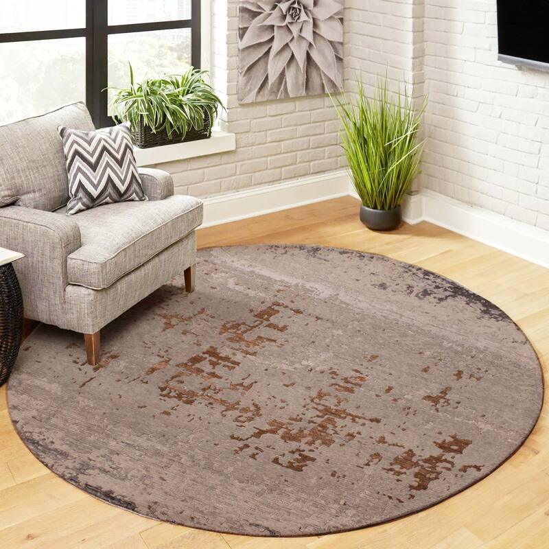 ECARPETGALLERY Hand-knotted Alma Grey Silk, Wool Rug - 7'10 x 7'10