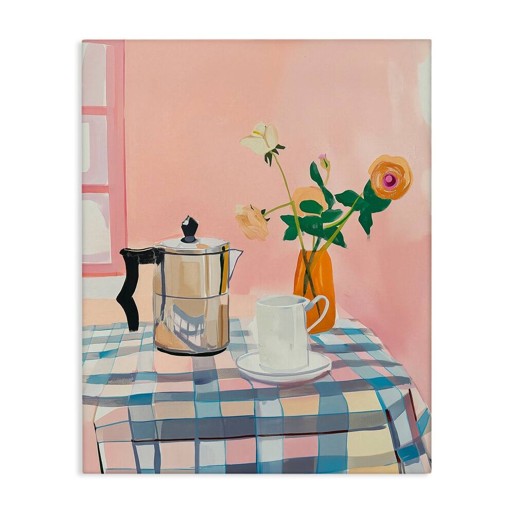 Stupell Pink Retro Kitchen Table Canvas Wall Art Design By Arlington Prints