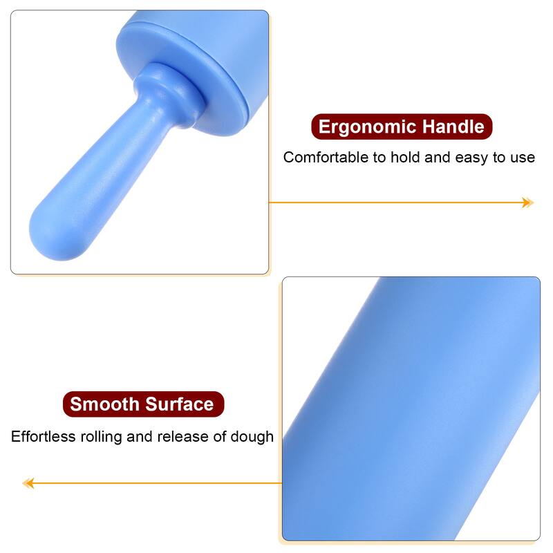 Silicone Rolling Pins for Baking 23.5cm x 4.2cm Blue & Orange - Blue & Orange