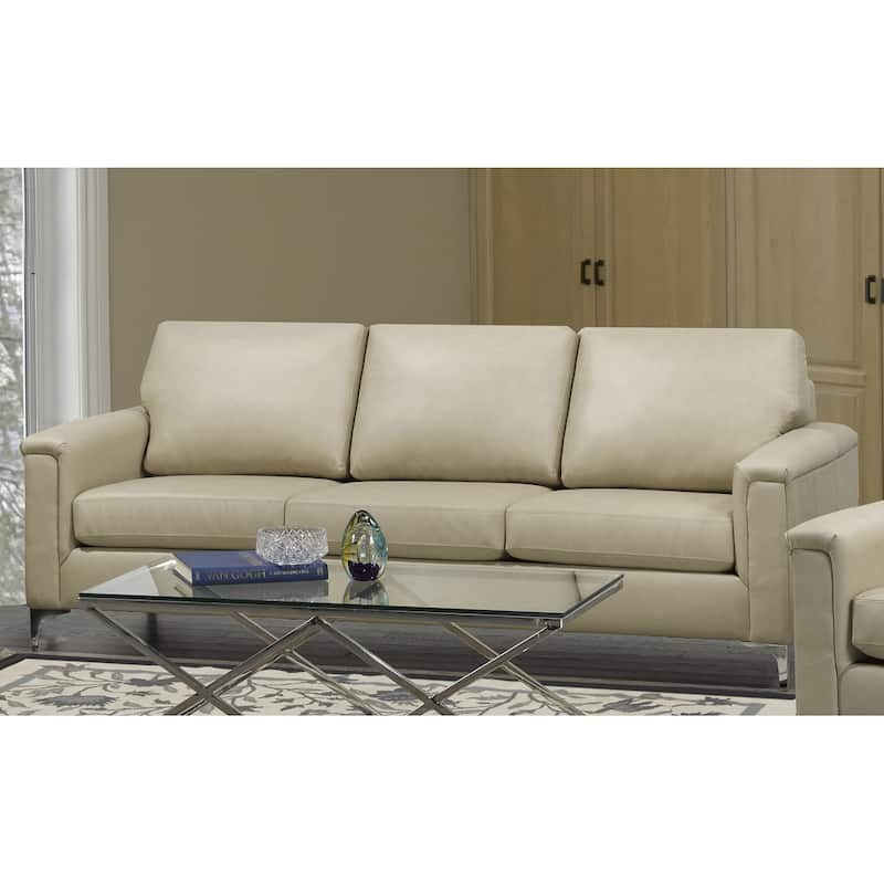 Lessa Modern Premium Top Grain Leather Sofa and Chair Set
