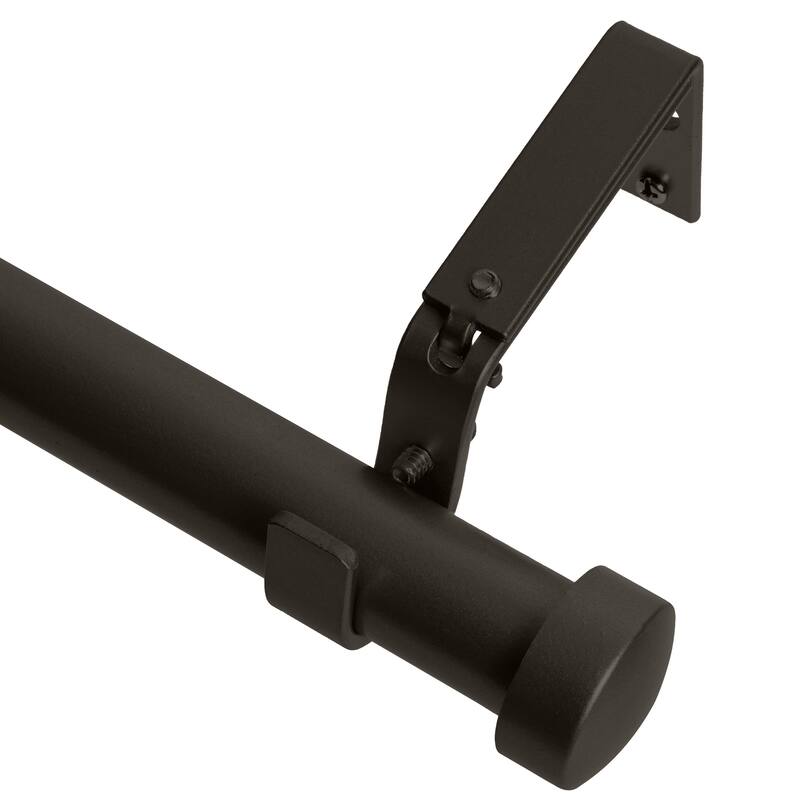 Meriville 1-Inch Diameter End Cap Single Window Curtain Rod - Oil-Rubbed Bronze - 84"-120"