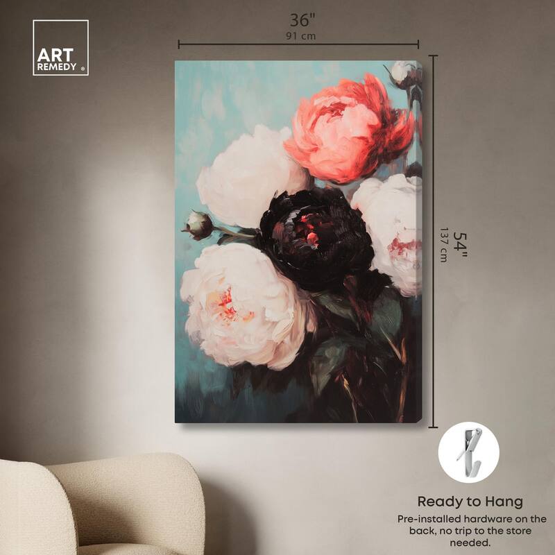 Three Shades of Peony I Canvas by Art Remedy, Gallery Wrapped