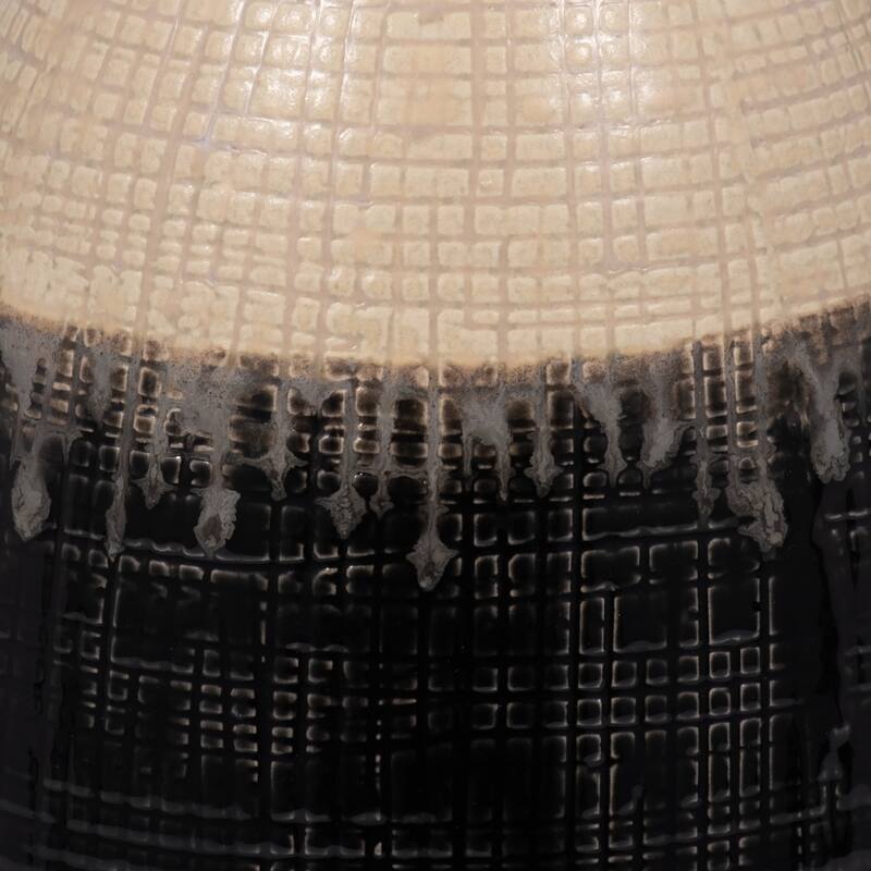 Sagebrook Home Alondra Unique Stoneware Vase with Lid, White, Novelty, Two-tone, Enrich Your Home Decor