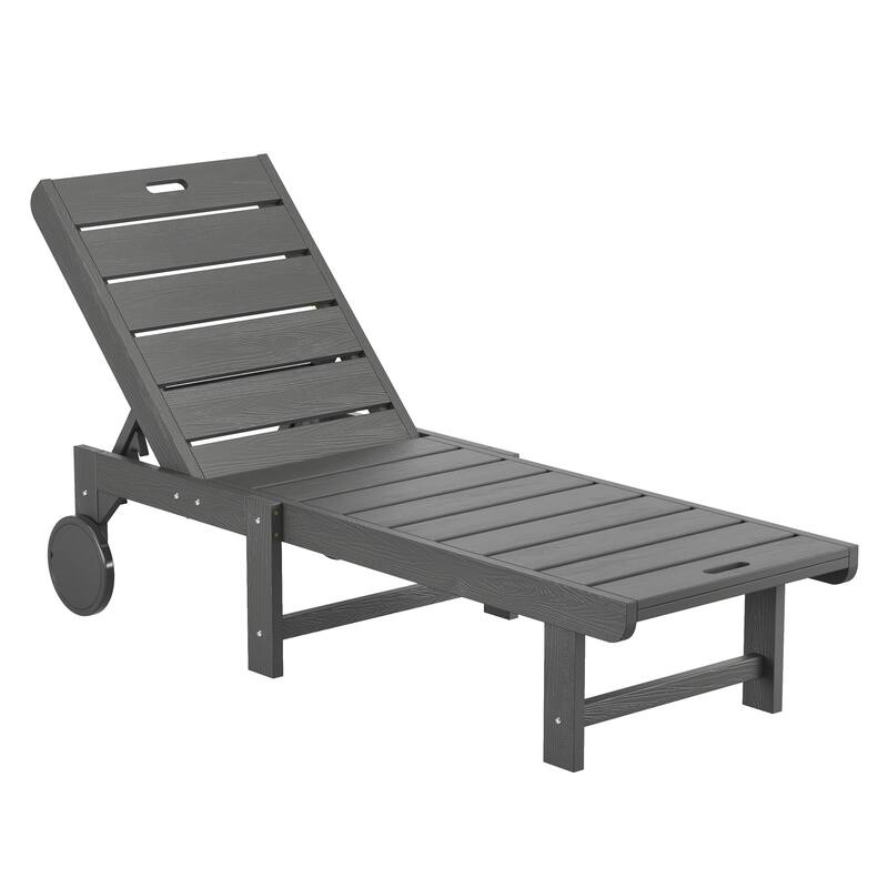 Set of 2 HDPS All Weather Outdoor Chaise Loung Chairs with Adjustable Backrest