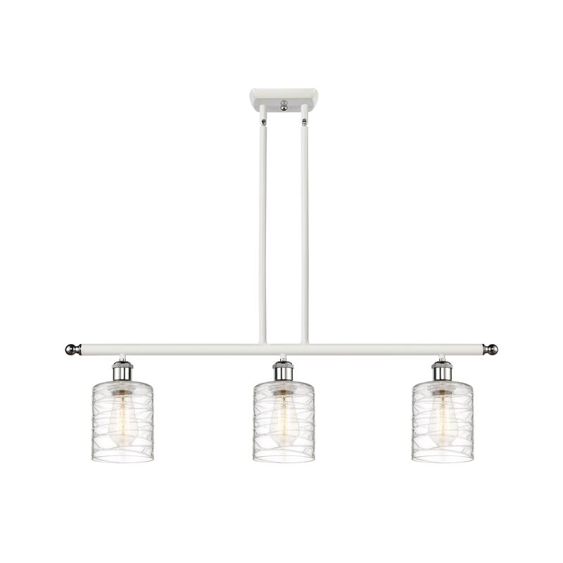 Innovations Lighting Ballston Cobbleskill - 3 Light 36" Island Light - White and Polished Chrome